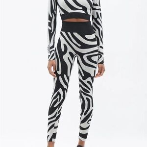 Adidas by Stella McCartney Black and White Graphic Leggings